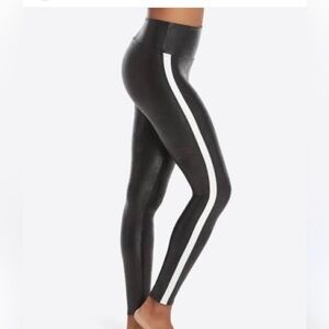 SPANX  Black Leggings with White Stripes